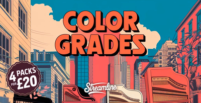 Streamline samples color grades piano bundle banner